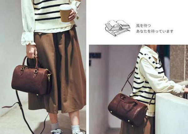 Taiwan Lee Kee Leather Goods Lee Kee original handmade genuine leather first layer vegetable tanned leather ヘッ vintage Boston handbag No. 64200 original handmade genuine leather leather goods