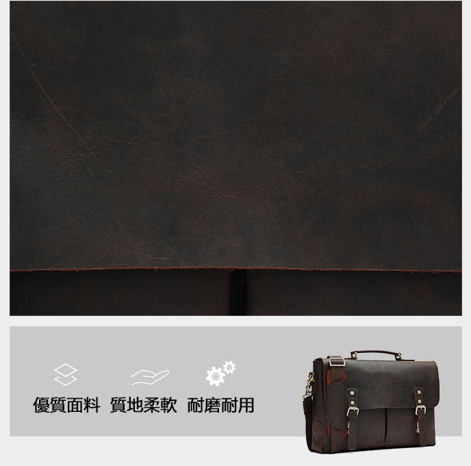 Taiwan Lee Kee Leather Goods หนังเต็มหนังม้าบ้ากระเป๋าเอกสารพกพาหมายเลข 6596 กระเป๋าหนังวัวชั้นแรกหนังหนังแท้ทำด้วยมือของแท้เครื่องหนัง