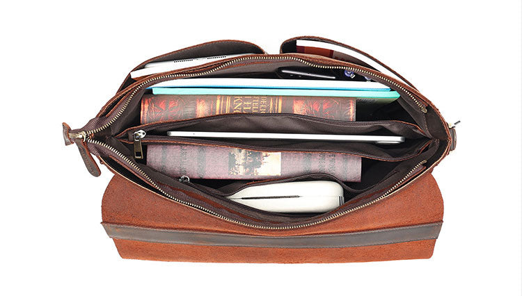 Taiwan Lee Kee Leather Goods หนังเต็มหนังม้าบ้ากระเป๋าเอกสารพกพาหมายเลข 6596 กระเป๋าหนังวัวชั้นแรกหนังหนังแท้ทำด้วยมือของแท้เครื่องหนัง