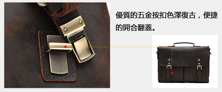 Taiwan Lee Kee Leather Goods หนังเต็มหนังม้าบ้ากระเป๋าเอกสารพกพาหมายเลข 6596 กระเป๋าหนังวัวชั้นแรกหนังหนังแท้ทำด้วยมือของแท้เครื่องหนัง