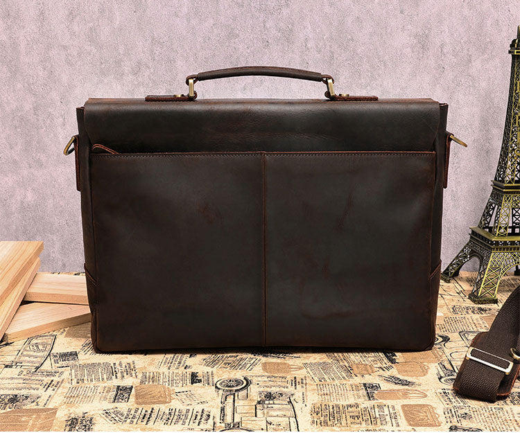 Taiwan Lee Kee Leather Goods หนังเต็มหนังม้าบ้ากระเป๋าเอกสารพกพาหมายเลข 6596 กระเป๋าหนังวัวชั้นแรกหนังหนังแท้ทำด้วยมือของแท้เครื่องหนัง