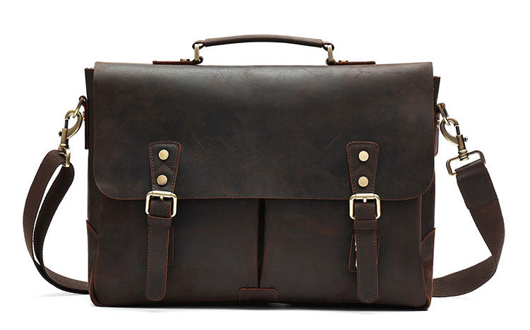 Taiwan Lee Kee Leather Goods หนังเต็มหนังม้าบ้ากระเป๋าเอกสารพกพาหมายเลข 6596 กระเป๋าหนังวัวชั้นแรกหนังหนังแท้ทำด้วยมือของแท้เครื่องหนัง