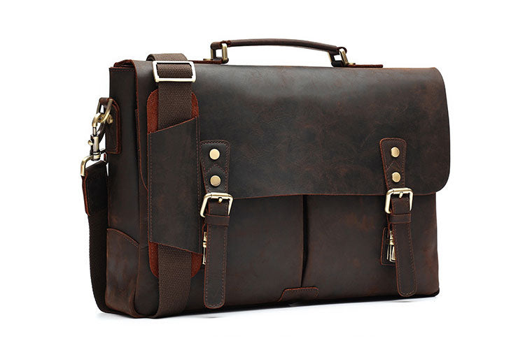 Taiwan Lee Kee Leather Goods หนังเต็มหนังม้าบ้ากระเป๋าเอกสารพกพาหมายเลข 6596 กระเป๋าหนังวัวชั้นแรกหนังหนังแท้ทำด้วยมือของแท้เครื่องหนัง