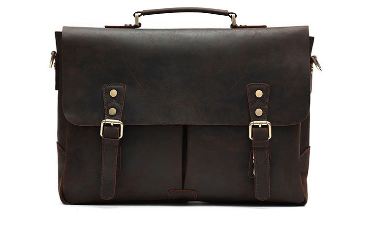 Taiwan Lee Kee Leather Goods หนังเต็มหนังม้าบ้ากระเป๋าเอกสารพกพาหมายเลข 6596 กระเป๋าหนังวัวชั้นแรกหนังหนังแท้ทำด้วยมือของแท้เครื่องหนัง