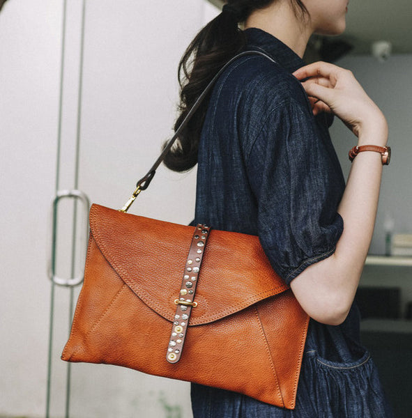 Taiwan Lee Kee Leather Goods Lee Kee original handmade leather Italian handmade cowhide textured envelope bag No. 6640 original handmade genuine leather leather goods