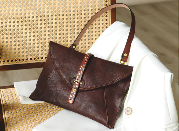 Taiwan Lee Kee Leather Goods Lee Kee original handmade leather Italian handmade cowhide textured envelope bag No. 6640 original handmade genuine leather leather goods