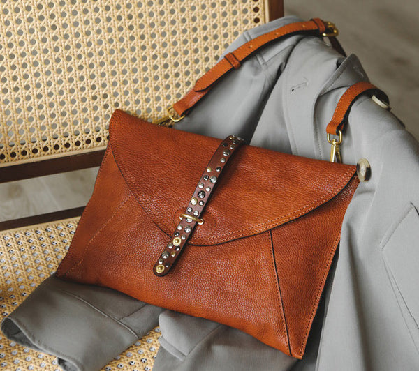 Taiwan Lee Kee Leather Goods Lee Kee original handmade leather Italian handmade cowhide textured envelope bag No. 6640 original handmade genuine leather leather goods