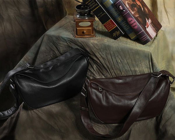 Taiwan Lee Kee Leather Goods Lee Kee Original Handmade Leather European and American Retro First Layer Leather Dumpling Bag No. 6802 Original Handmade Leather Leather Goods