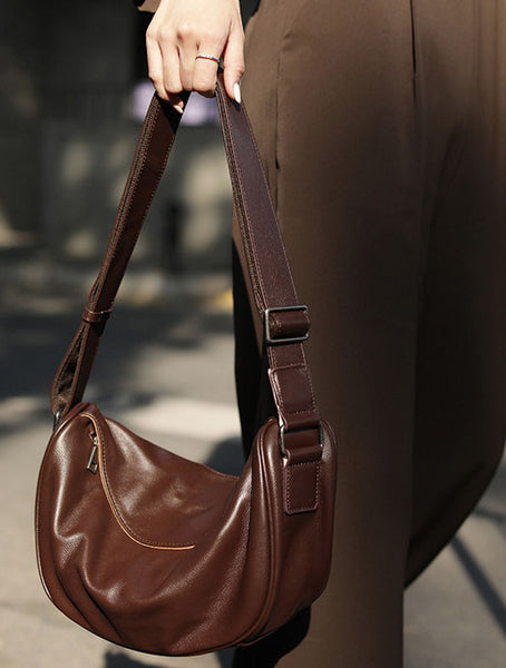 Taiwan Lee Kee Leather Goods Lee Kee Original Handmade Leather European and American Retro First Layer Leather Dumpling Bag No. 6802 Original Handmade Leather Leather Goods