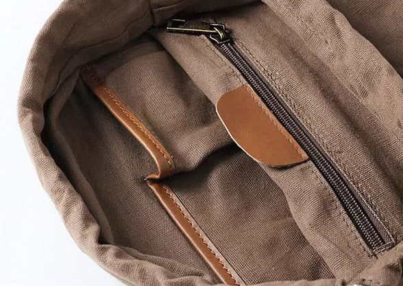 Taiwan Lee Kee Leather Goods Lee Kee original handmade genuine leather dual-purpose soft cowhide canvas tote bag full of design sense No. 80391 original handmade genuine leather leather goods