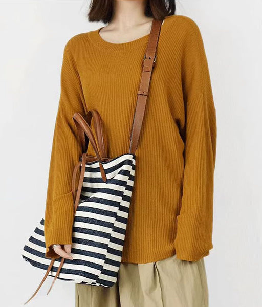 Taiwan Lee Kee Leather Goods Lee Kee original handmade genuine leather dual-purpose soft cowhide canvas tote bag full of design sense No. 80391 original handmade genuine leather leather goods