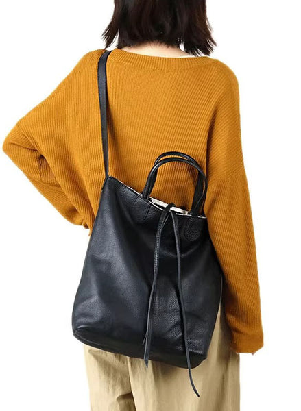 Taiwan Lee Kee Leather Goods Lee Kee original handmade genuine leather dual-purpose soft cowhide canvas tote bag full of design sense No. 80391 original handmade genuine leather leather goods