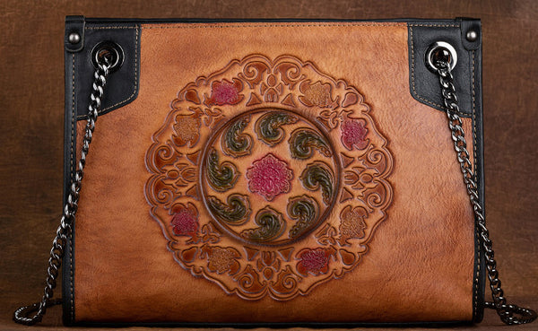 台灣李記皮具 李記 原創真皮手工 立體りっ壓花ボス質感通勤包8100號原創手工真皮 皮件