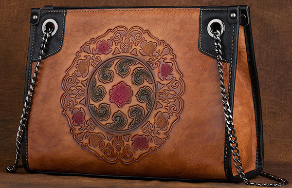 台灣李記皮具 李記 原創真皮手工 立體りっ壓花ボス質感通勤包8100號原創手工真皮 皮件