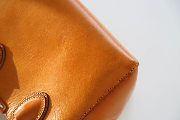 台灣李記皮具 李記 原創真皮手工 小總設計ド植鞣の手提包825號原創手工真皮 皮件