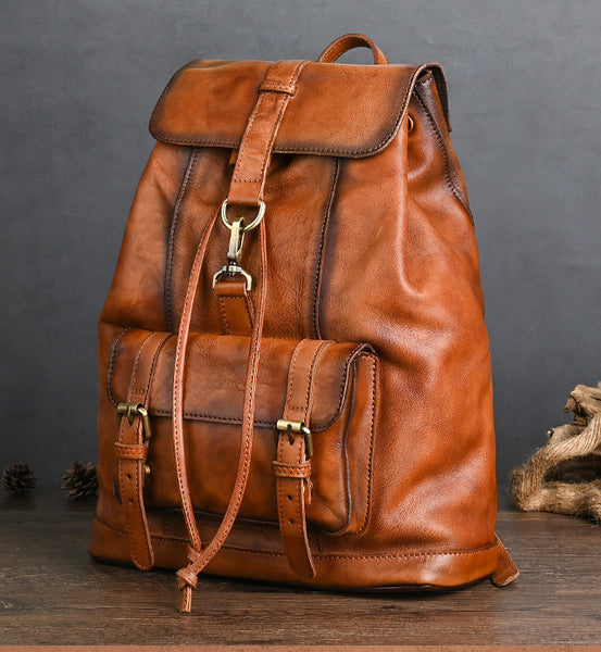 Taiwan Lee Kee Leather Goods Lee Kee original genuine leather handmade vegetable tanned cowhide 21-inch backpack travel bag No. 88036