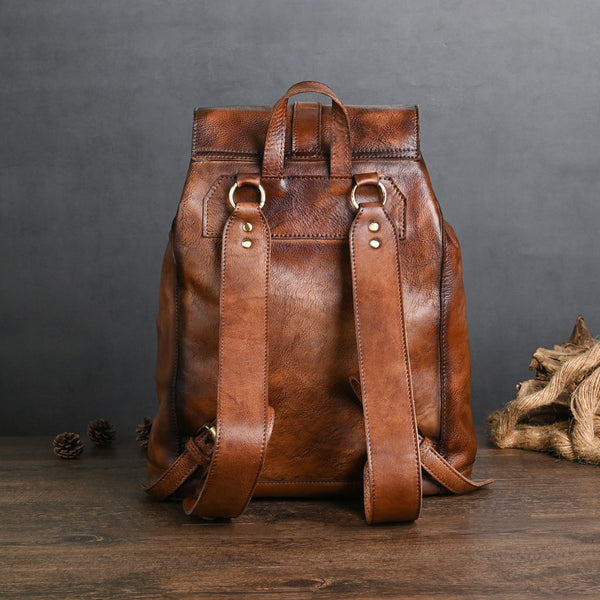 Taiwan Lee Kee Leather Goods Lee Kee original genuine leather handmade vegetable tanned cowhide 21-inch backpack travel bag No. 88036