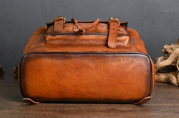 Taiwan Lee Kee Leather Goods Lee Kee original genuine leather handmade vegetable tanned cowhide 21-inch backpack travel bag No. 88036