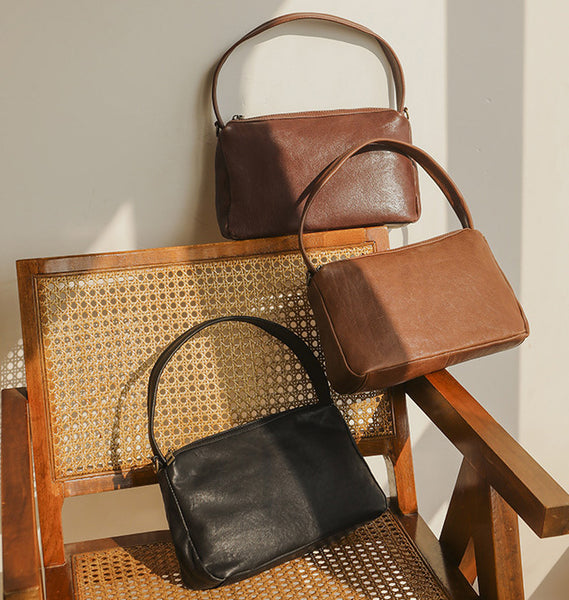 台灣李記皮具 李記 原創真皮手工 質感 簡単な純色飯盒小方包9-200號原創手工真皮 皮件