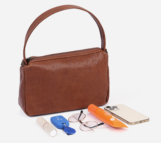 台灣李記皮具 李記 原創真皮手工 質感 簡単な純色飯盒小方包9-200號原創手工真皮 皮件