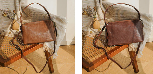 台灣李記皮具 李記 原創真皮手工 質感 簡単な純色飯盒小方包9-200號原創手工真皮 皮件