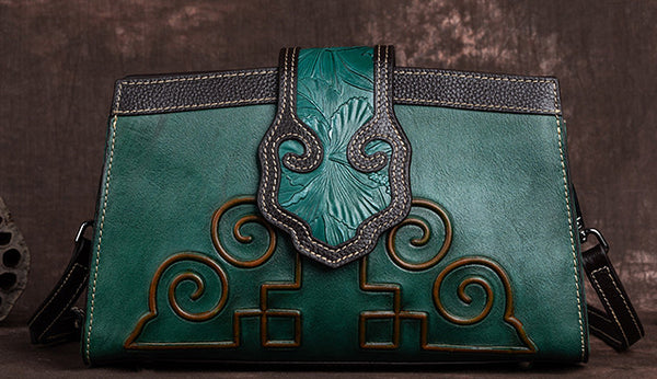 Taiwan Lee Kee Leather Goods Lee Kee Original Handmade หนังแท้ Rubbed Colored Flip Small Square Bag No. 9033 หนังแท้ทำด้วยมือของแท้ Leather Goods