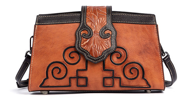 Taiwan Lee Kee Leather Goods Lee Kee Original Handmade หนังแท้ Rubbed Colored Flip Small Square Bag No. 9033 หนังแท้ทำด้วยมือของแท้ Leather Goods