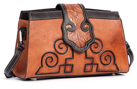 Taiwan Lee Kee Leather Goods Lee Kee Original Handmade หนังแท้ Rubbed Colored Flip Small Square Bag No. 9033 หนังแท้ทำด้วยมือของแท้ Leather Goods