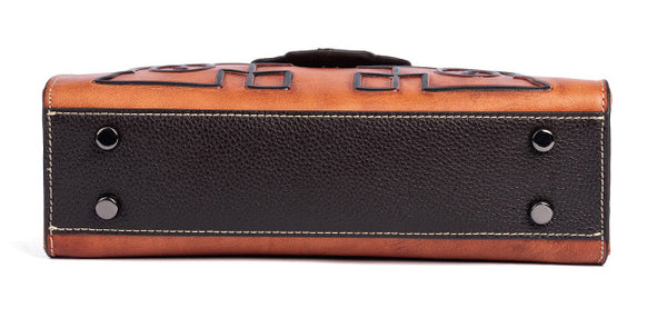 Taiwan Lee Kee Leather Goods Lee Kee Original Handmade หนังแท้ Rubbed Colored Flip Small Square Bag No. 9033 หนังแท้ทำด้วยมือของแท้ Leather Goods