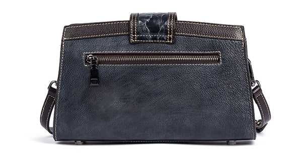 Taiwan Lee Kee Leather Goods Lee Kee Original Handmade หนังแท้ Rubbed Colored Flip Small Square Bag No. 9033 หนังแท้ทำด้วยมือของแท้ Leather Goods