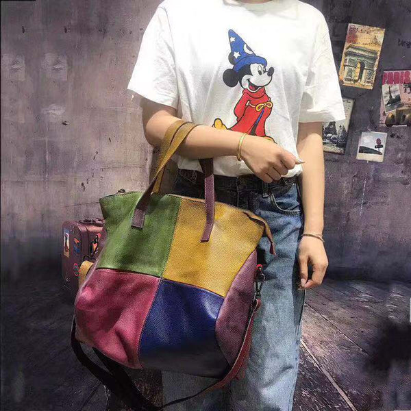 Taiwan Lee Kee Leather Goods Lee Kee original handmade genuine leather hand rubbed color large tote bag No. 9135 first layer cowhide bag leather original handmade genuine leather leather goods