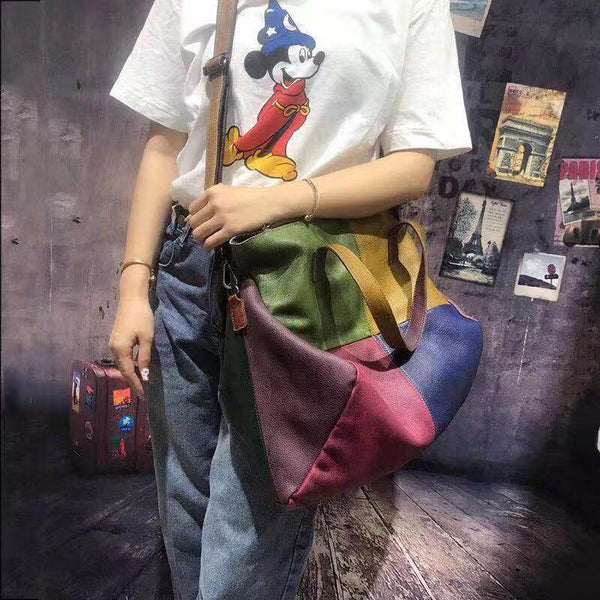 Taiwan Lee Kee Leather Goods Lee Kee original handmade genuine leather hand rubbed color large tote bag No. 9135 first layer cowhide bag leather original handmade genuine leather leather goods