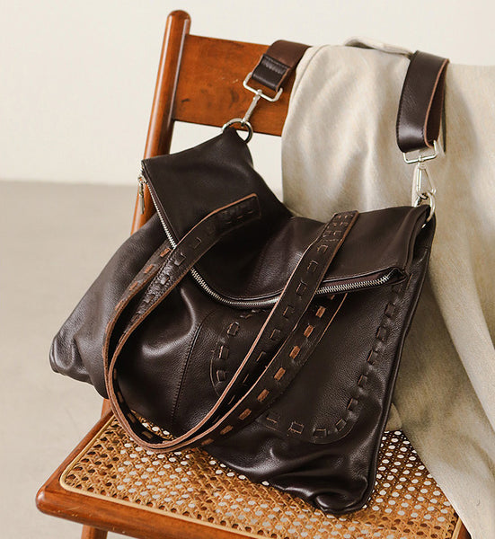 Taiwan Lee Kee Leather Goods Lee Kee Original Handmade Genuine Leather Summer Lazy Style Casual Versatile Tote Bag No. 9161 Original Handmade Genuine Leather Goods