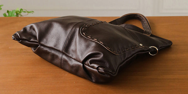 Taiwan Lee Kee Leather Goods Lee Kee Original Handmade Genuine Leather Summer Lazy Style Casual Versatile Tote Bag No. 9161 Original Handmade Genuine Leather Goods