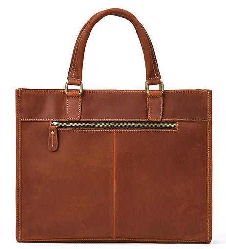 Taiwan Lee Kee Leather Goods Lee Kee Original Handmade Leather Crazy Horse Leather Business Official Document 14-inch Laptop Bag No. 9210 Original Handmade Leather Leather Goods