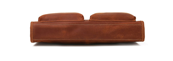 Taiwan Lee Kee Leather Goods Lee Kee Original Handmade Leather Crazy Horse Leather Business Official Document 14-inch Laptop Bag No. 9210 Original Handmade Leather Leather Goods