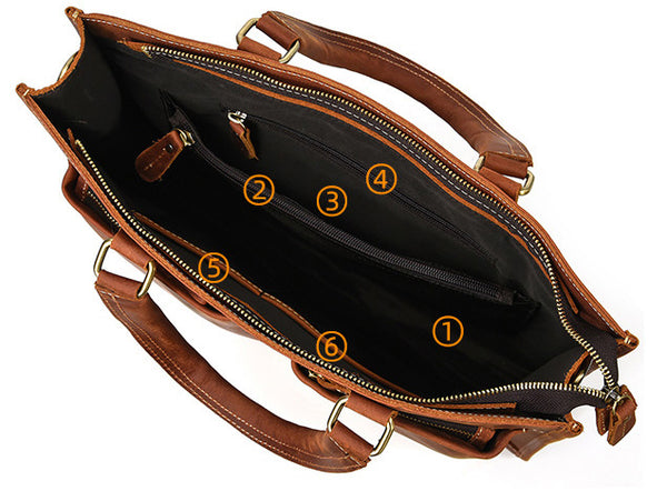 Taiwan Lee Kee Leather Goods Lee Kee Original Handmade Leather Crazy Horse Leather Business Official Document 14-inch Laptop Bag No. 9210 Original Handmade Leather Leather Goods