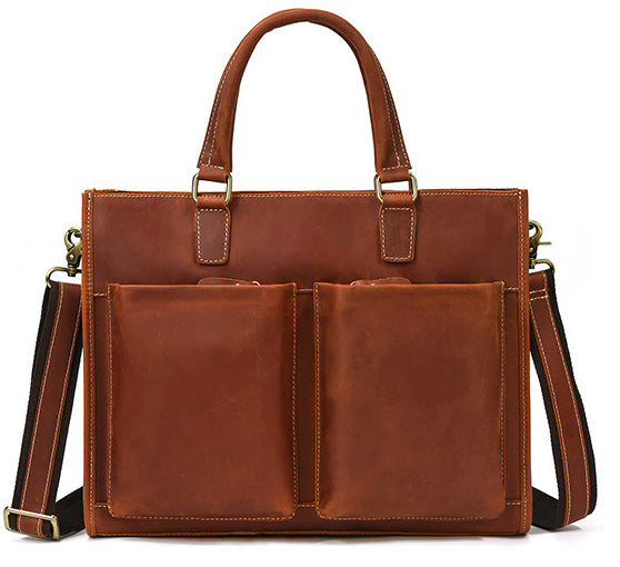 Taiwan Lee Kee Leather Goods Lee Kee Original Handmade Leather Crazy Horse Leather Business Official Document 14-inch Laptop Bag No. 9210 Original Handmade Leather Leather Goods