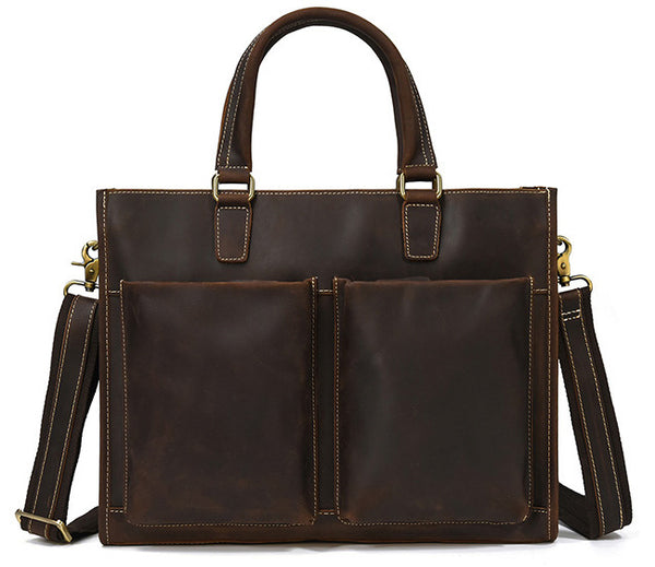 Taiwan Lee Kee Leather Goods Lee Kee Original Handmade Leather Crazy Horse Leather Business Official Document 14-inch Laptop Bag No. 9210 Original Handmade Leather Leather Goods