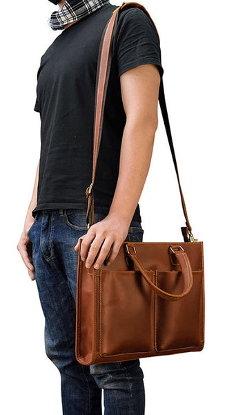 Taiwan Lee Kee Leather Goods Lee Kee Original Handmade Leather Crazy Horse Leather Business Official Document 14-inch Laptop Bag No. 9210 Original Handmade Leather Leather Goods