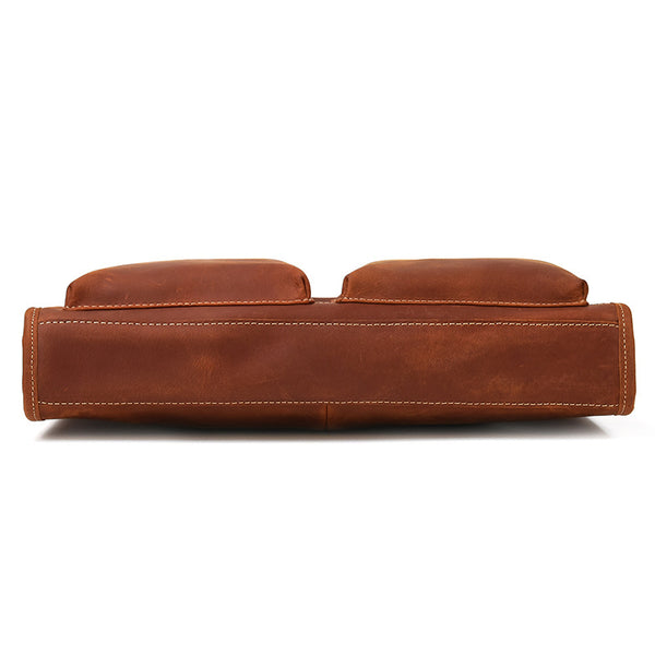 Taiwan Lee Kee Leather Goods Lee Kee Original Handmade Leather Crazy Horse Leather Business Official Document 14-inch Laptop Bag No. 9210 Original Handmade Leather Leather Goods