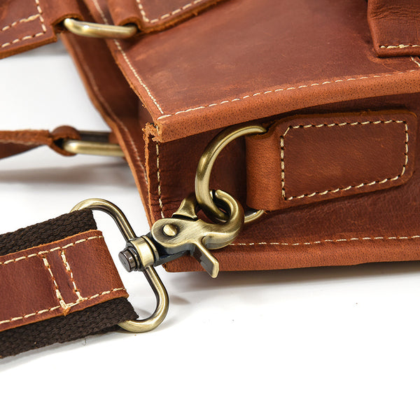 Taiwan Lee Kee Leather Goods Lee Kee Original Handmade Leather Crazy Horse Leather Business Official Document 14-inch Laptop Bag No. 9210 Original Handmade Leather Leather Goods