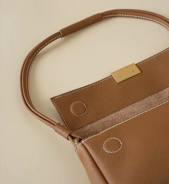 台灣李記皮具 李記 原創真皮手工 韓国版本物のバ手作り單肩包953號原創手工真皮 皮件