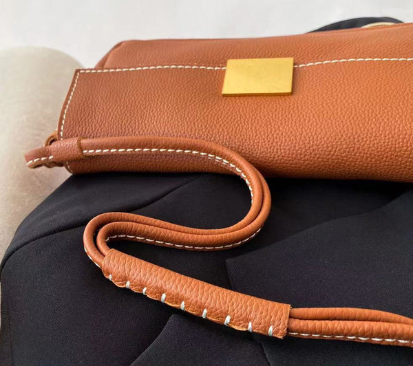 台灣李記皮具 李記 原創真皮手工 韓国版本物のバ手作り單肩包953號原創手工真皮 皮件