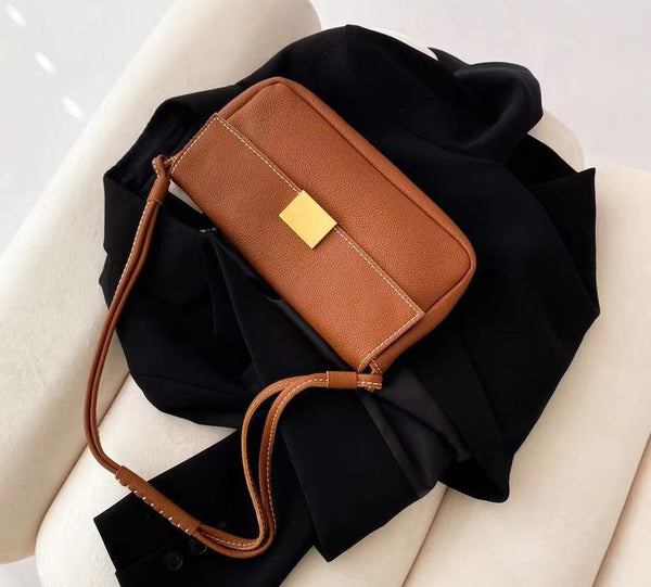 台灣李記皮具 李記 原創真皮手工 韓国版本物のバ手作り單肩包953號原創手工真皮 皮件