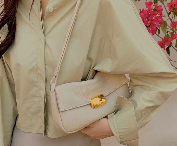 台灣李記皮具 李記 原創真皮手工 韓国版本物のバ手作り單肩包953號原創手工真皮 皮件