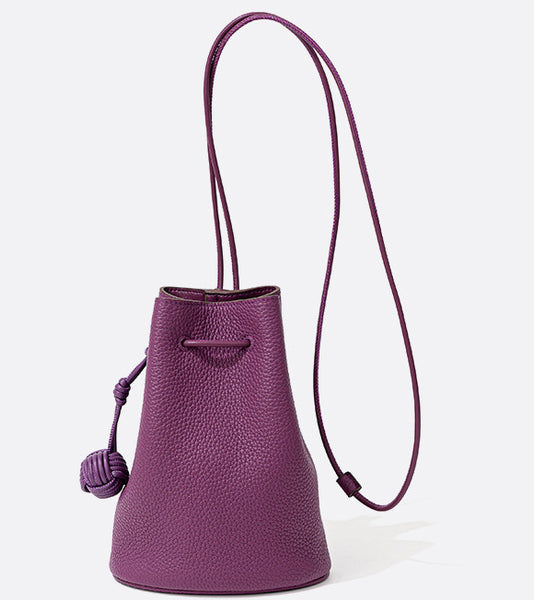 Taiwan Lee Kee Leather Goods Lee Kee original handmade leather Korean style simple first-layer cowhide drawstring bucket bag No. 9697 original handmade leather goods