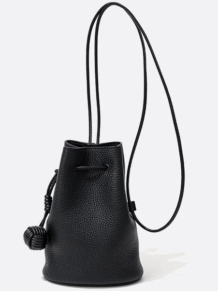 Taiwan Lee Kee Leather Goods Lee Kee original handmade leather Korean style simple first-layer cowhide drawstring bucket bag No. 9697 original handmade leather goods