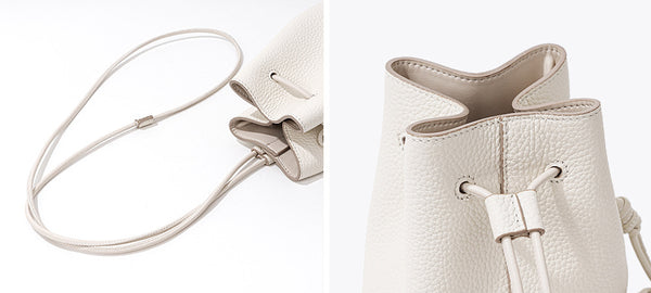 Taiwan Lee Kee Leather Goods Lee Kee original handmade leather Korean style simple first-layer cowhide drawstring bucket bag No. 9697 original handmade leather goods