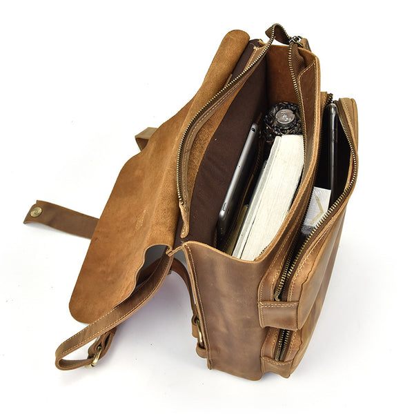 台灣李記皮具 李記 原創真皮手工 無性別 瘋馬皮優れた製造後背包B1029號原創手工真皮 皮件